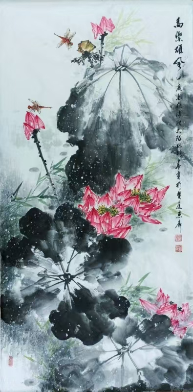 廉政水墨畫《高潔雄風》，作者單位：廣州消防救援支隊，姓名：楊彩華